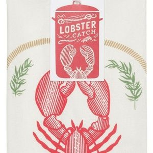 NOW DESIGNS Set/2 Tea Towels Lobster Catch NWT